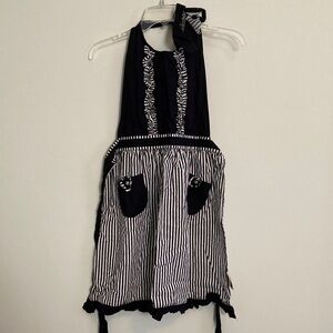 Black and White Striped Child’s Apron